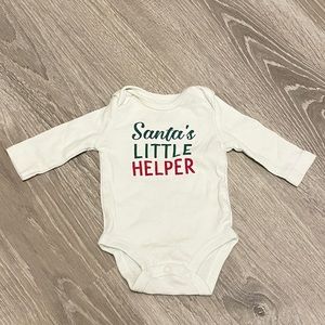 Santa’s Little Helper newborn onesie for baby’s first Christmas!